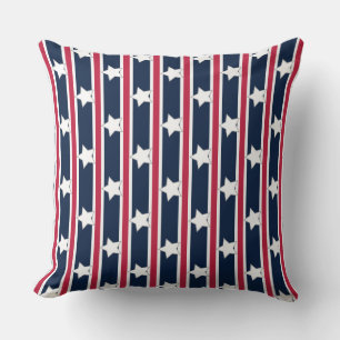 Fun and Fancy Patriotic Stars and Stripes Throw Pillow