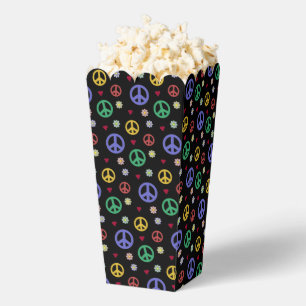 Fun and Fancy Peace Sign, Flowers & Hearts Popcorn Favor Box