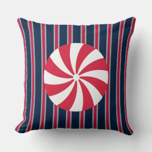 Fun and Fancy Peppermint Candy Throw Pillow
