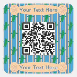 Fun and Fancy Pickle QR Code Square Sticker