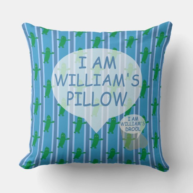 Fun and Fancy Pickle Throw Pillow (Front)