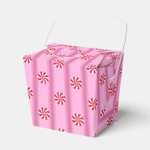 Fun and Fancy Pink Christmas Peppermint Candy Favor Box