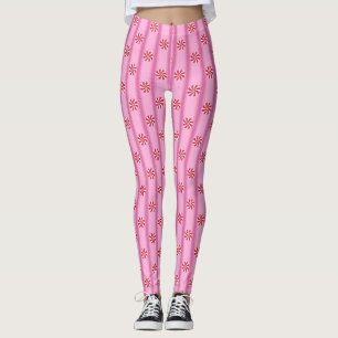 Fun and Fancy Pink Christmas Peppermint Candy Leggings