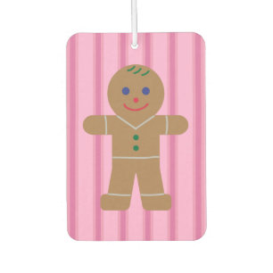 Fun and Fancy Pink Gingerbread Man Air Freshener
