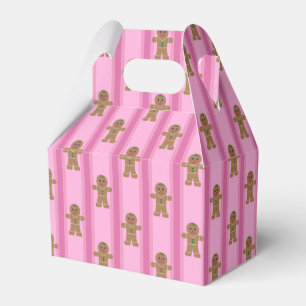 Fun and Fancy Pink Gingerbread Man Favor Box