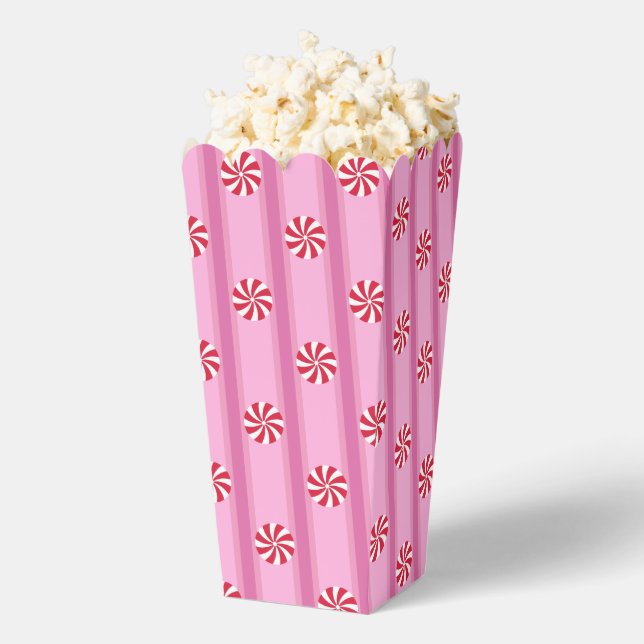 Fun and Fancy Pink Peppermint Popcorn Favor Box (Popped)