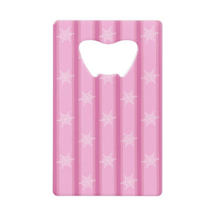Fun and Fancy Pink Snowflake Credit Card Bottle Opener