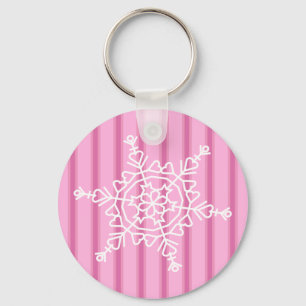 Fun and Fancy Pink Snowflake Keychain
