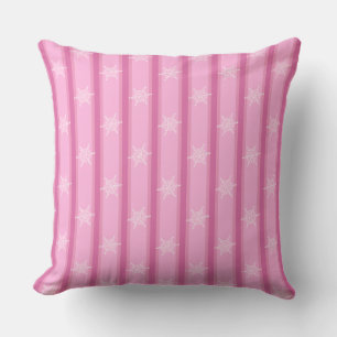 Fun and Fancy Pink Snowflake Throw Pillow