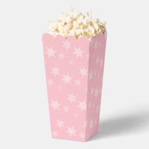 Fun and Fancy Pink Snowflakes Popcorn Favor Box