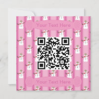 Fun and Fancy Pink Snowman Detective QR Code