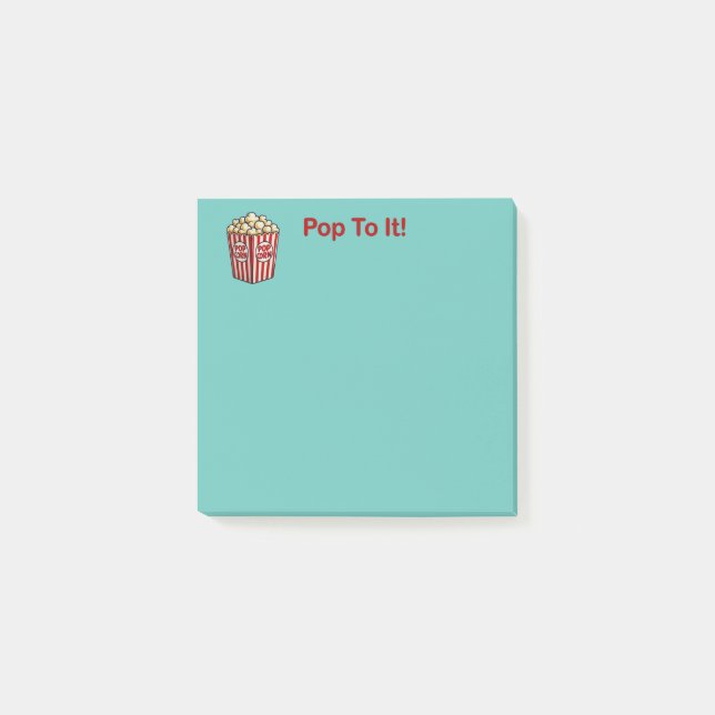 Fun and Fancy "Pop To It" Popcorn Post-it Notes (Front)