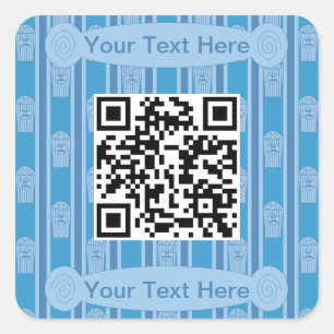 Fun and Fancy Popcorn QR Code Square Sticker