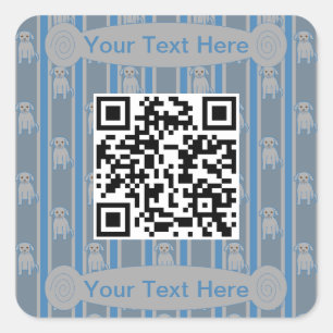 Fun and Fancy Puppy QR Code Square Sticker