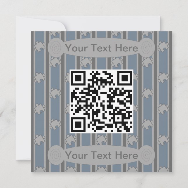 Fun and Fancy Puzzle QR Code Invitation (Front)