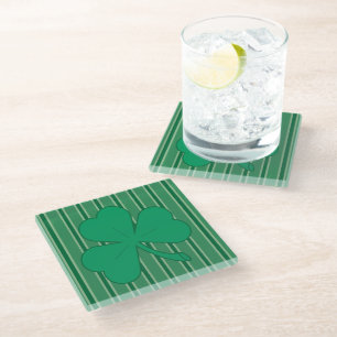Fun and Fancy Shamrock Glass Coaster