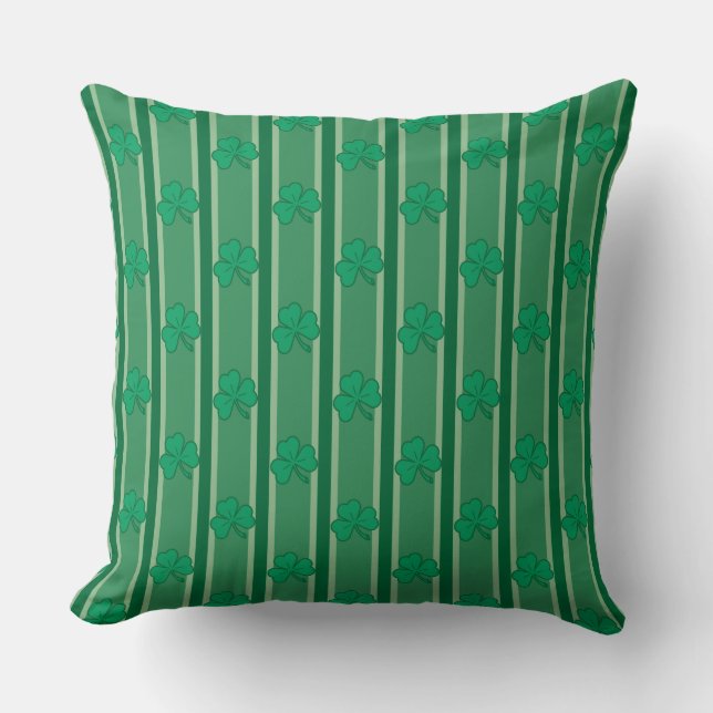 Fun and Fancy Shamrock Throw Pillow (Front)