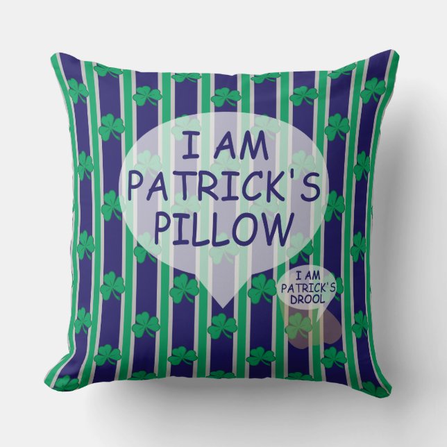 Fun and Fancy Shamrock Throw Pillow (Front)