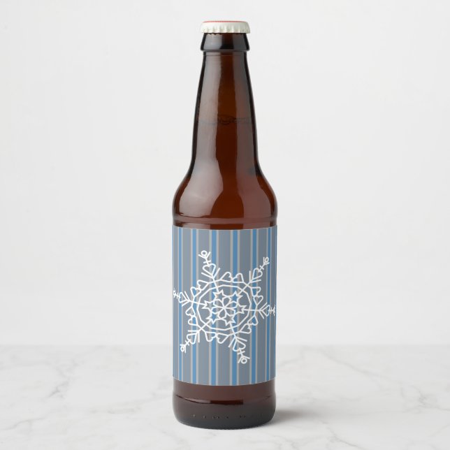Fun and Fancy Snowflake Beer Bottle Label (Front)