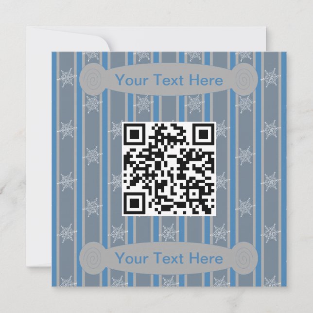 Fun and Fancy Snowflake QR Code Invitation (Front)