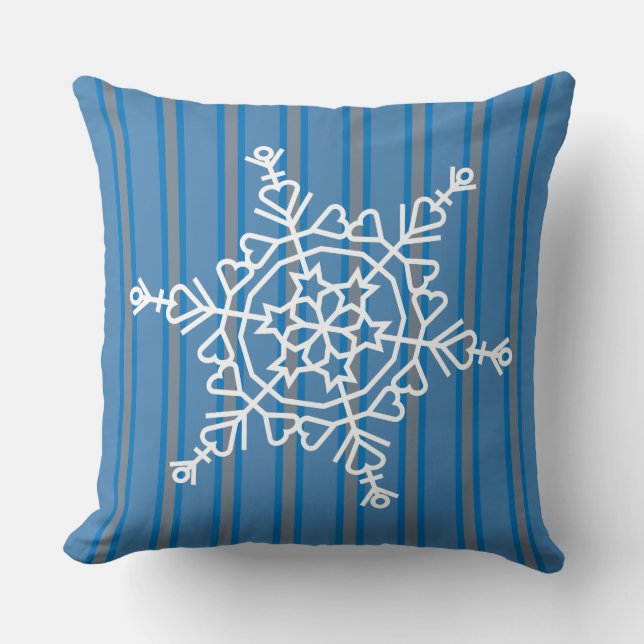 Fun and Fancy Snowflake Throw Pillow (Front)