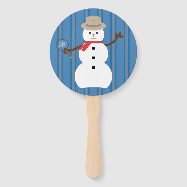 Fun and Fancy Snowman Detective Hand Fan (Front)
