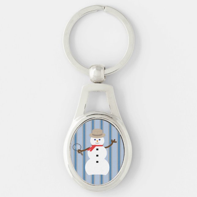 Fun and Fancy Snowman Detective Keychain (Front)