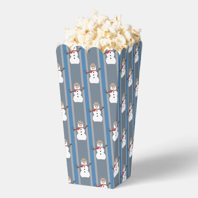Fun and Fancy Snowman Detective Popcorn Favor Box (Popped)
