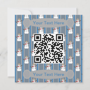 Fun and Fancy Snowman Detective QR Code Invitation