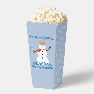 Fun and Fancy Snowman Detective Snow Days Popcorn Favor Box