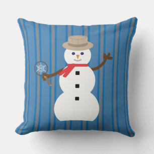 Fun and Fancy Snowman Detective Throw Pillow