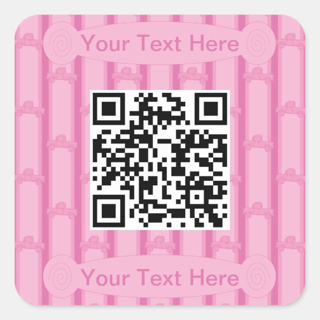 Fun and Fancy Truck QR Code Square Sticker (Front)