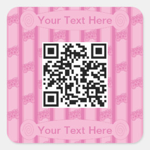 Fun and Fancy Video Game Controller QR Code Square Sticker