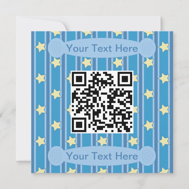 Fun and Fancy Yellow Star QR Code Invitation (Front)