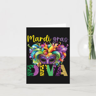 Fun And Festive Mardi Gras Diva Eye-catching Desig Card