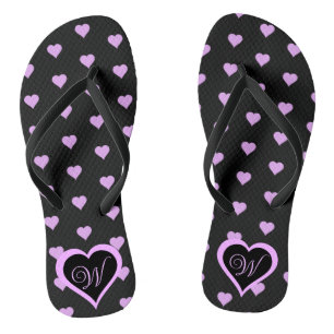 Fun and Flirty Pink Hearts Personalized Flip Flops