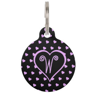 Fun and Flirty Pink Hearts Personalized  Pet Tag