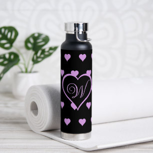 Fun and Flirty Pink Hearts Personalized Water Bottle