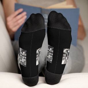 Fun and Forever Black and White 9 Photo Collage Socks