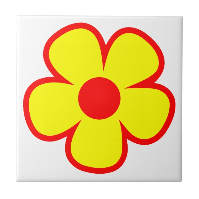 Fun and Funky 60s 70s Retro Flower Tile (Front)