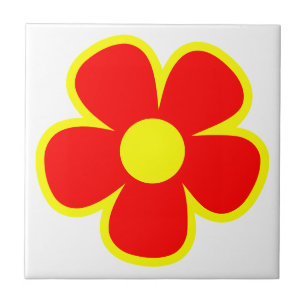 Fun and Funky 60s 70s Retro Flower Tile