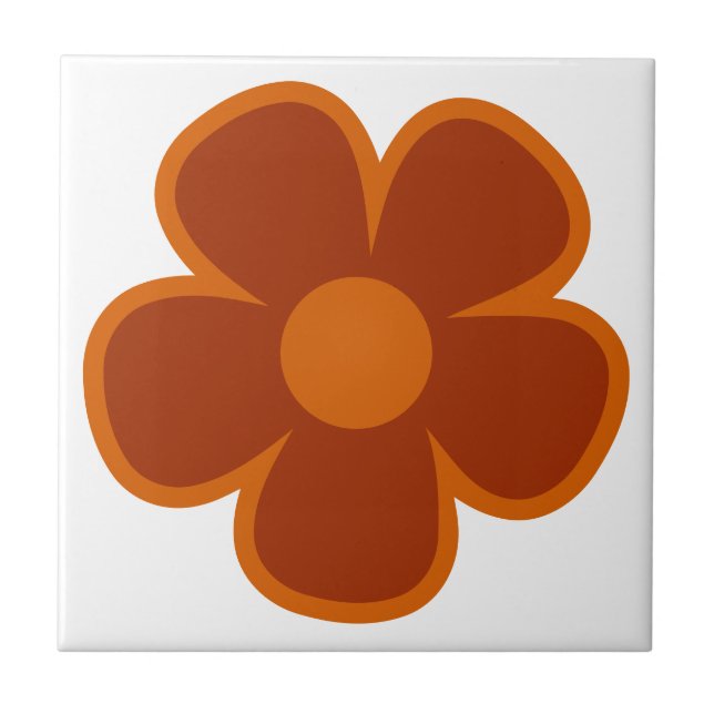 Fun and Funky 60s 70s Retro Flower Tile (Front)