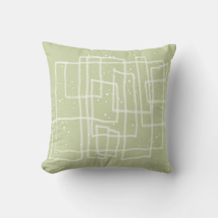 fun and funky abstract line art lime green  throw pillow