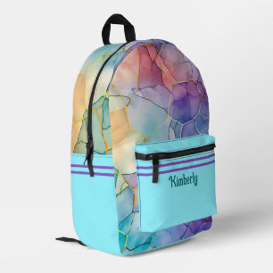 Fun and Funky Alcohol & Ink Designed Printed Backpack