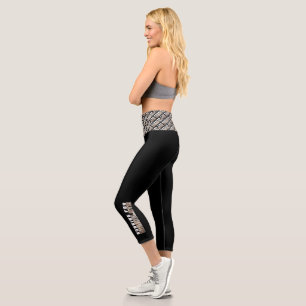 Fun And Funky Running For Chocolate Text Design Capri Leggings