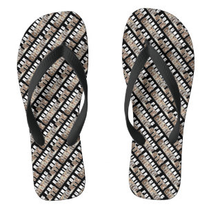 Fun And Funky Running For Chocolate Text Design  Flip Flops