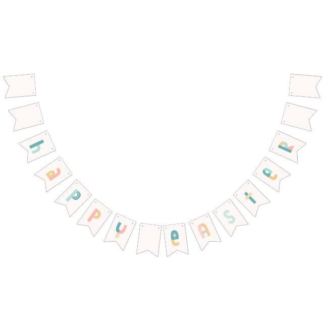 Fun and Funky Typography Happy Easter Bunting Flags (All)