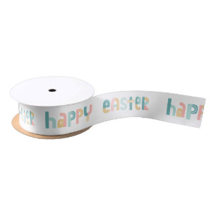 Fun and Funky Typography Happy Easter design Satin Ribbon