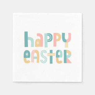 Fun and Funky Typography Happy Easter Napkin