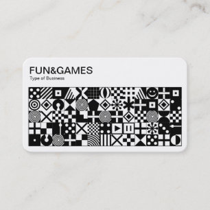 Fun and Games - Black on White Business Card